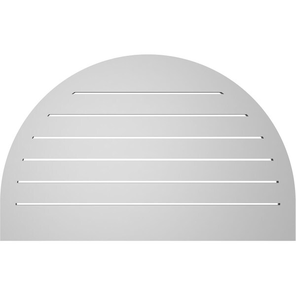 Ekena Millwork Round Top Surface Mount PVC Gable Vent: Functional, w/ 2"W x 2"P Brickmould Sill Frame, 38"W x 24"H - GVPRT38X2403SF