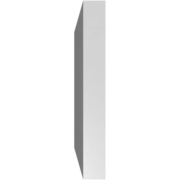 Ekena Millwork Vertical Surface Mount PVC Gable Vnt: Non-Functional, w/2"W x 1-1/2"H, Brickmould Frame, 12"W x 12"H - GVPVE12X1202SN