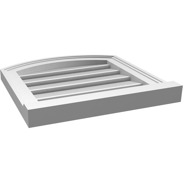 Ekena Millwork Arch Top Surface Mount PVC Gable Vent w/ 2"W x 2"P Brickmould Sill Frame, 16"W x 42"H - GVPAR16X4203SN