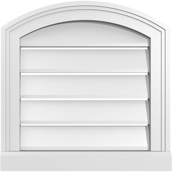 Ekena Millwork Arch Top Surface Mount PVC Gable Vent w/ 2"W x 2"P Brickmould Sill Frame, 16"W x 42"H - GVPAR16X4203SN