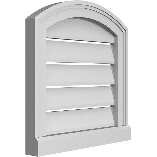 Ekena Millwork Arch Top Surface Mount PVC Gable Vent w/ 2"W x 2"P Brickmould Sill Frame, 16"W x 42"H - GVPAR16X4203SN