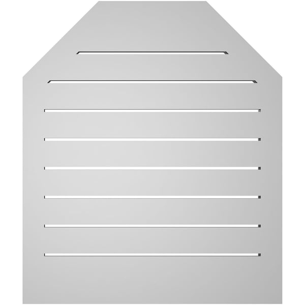 Ekena Millwork Octagonal Top Surface Mount PVC Gable Vent w/ 2"W x 2"P Brickmould Sill Frame, 24"W x 28"H - GVPOT24X2803SF