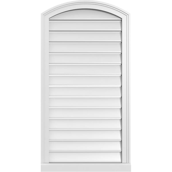 Ekena Millwork Arch Top Surface Mount PVC Gable Vent w/ 2"W x 2"P Brickmould Sill Frame, 22"W x 40"H - GVPAR22X4003SN