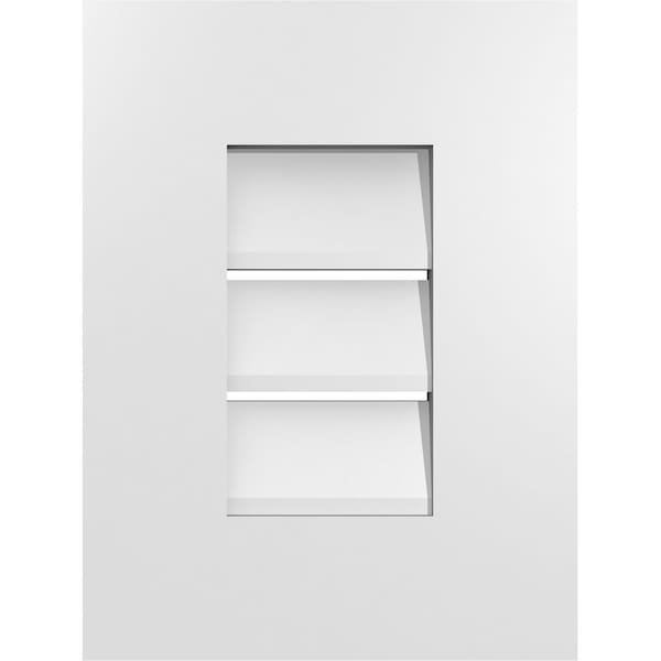 Ekena Millwork Vertical Surface Mount PVC Gable Vent: Functional, w/ 3-1/2"W x 1"P Standard Frame, 12"W x 16"H - GVPVE12X1601SF