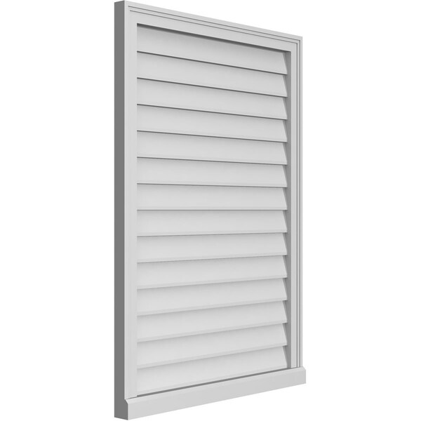 Ekena Millwork Vertical Surface Mount PVC Gable Vent w/ 2"W x 2"H , Brickmould Sill Frame, 30"W x 42"H - GVPVE30X4203SN