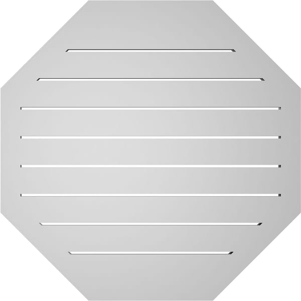 Ekena Millwork Octagonal Surface Mount PVC Gable Vent: Functional, w/ 2"W x 2"P Brickmould Sill Frame, 30"W x 30"H - GVPOC30X3003SF