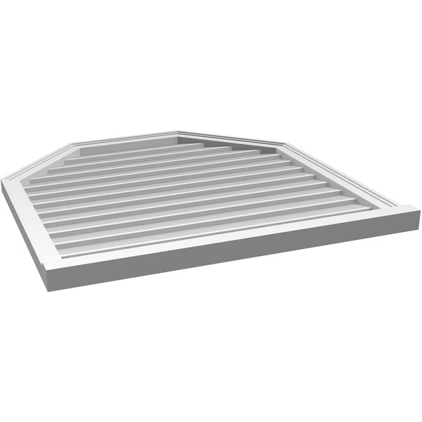 Ekena Millwork Octagonal Top Surface Mount PVC Gable Vent w/ 2"W x 2"P Brickmould Sill Frame, 36"W x 36"H - GVPOT36X3603SN