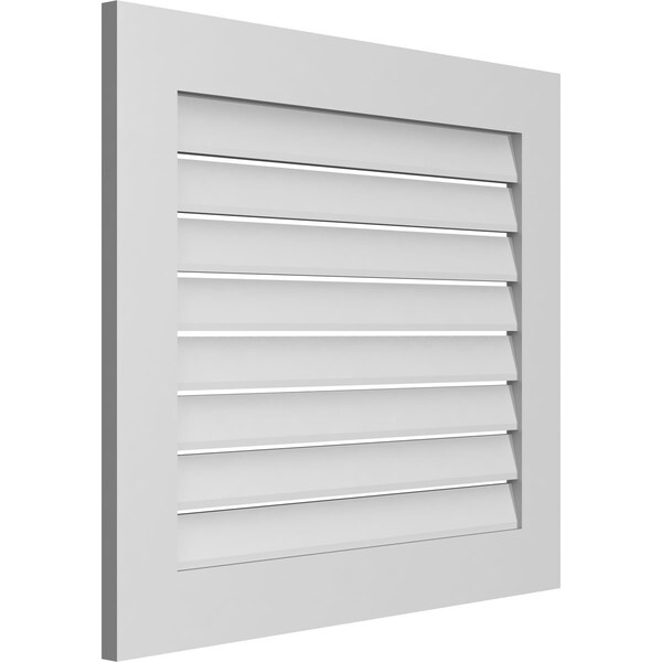 Ekena Millwork Vertical Surface Mount PVC Gable Vent: Functional, w/ 3-1/2"W x 1"P Standard Frame, 32"W x 28"H - GVPVE32X2801SF