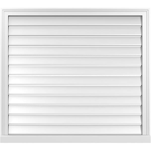 Ekena Millwork Vertical Surface Mount PVC Gable Vent: Functional, w/ 2"W x 2"P Brickmould Sill Frame, 40"W x 36"H - GVPVE40X3603SF