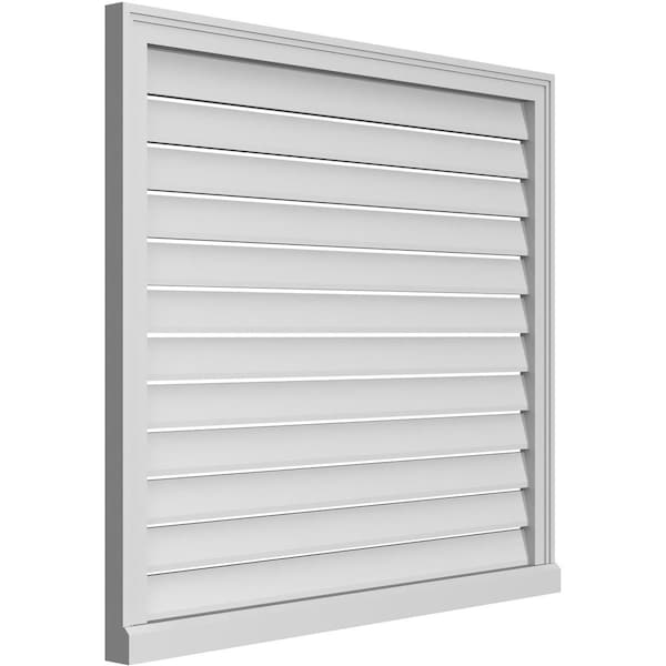 Ekena Millwork Vertical Surface Mount PVC Gable Vent: Functional, w/ 2"W x 2"P Brickmould Sill Frame, 40"W x 36"H - GVPVE40X3603SF