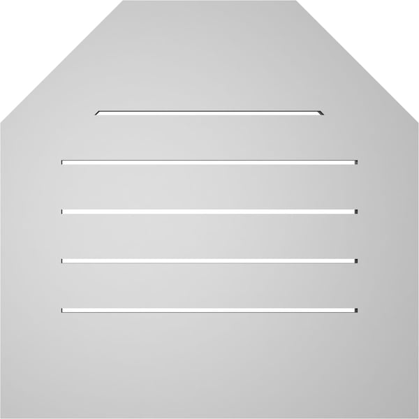Ekena Millwork Octagonal Top Surface Mount PVC Gable Vent: Functional, w/ 3-1/2"W x 1"P Standard Frame, 24"W x 24"H - GVPOT24X2401SF