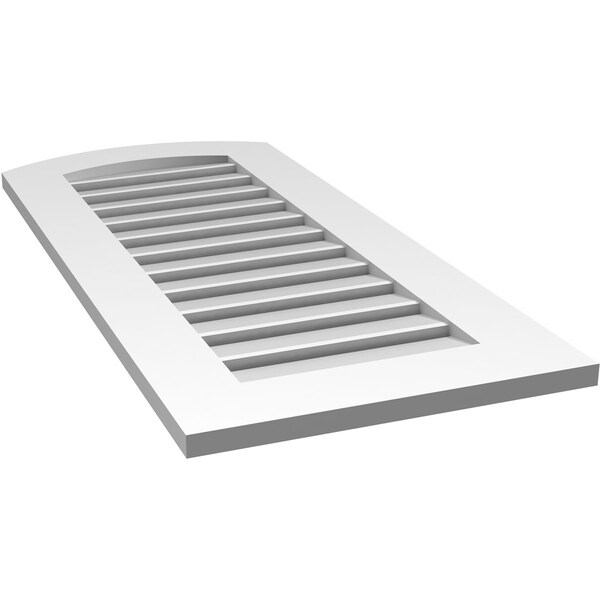 Ekena Millwork Arch Top Surface Mount PVC Gable Vent: Non-Functional, w/ 3-1/2"W x 1"P Standard Frame, 18"W x 38"H - GVPAR18X3801SN