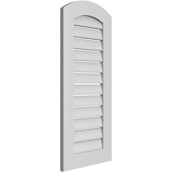Ekena Millwork Arch Top Surface Mount PVC Gable Vent: Non-Functional, w/ 3-1/2"W x 1"P Standard Frame, 18"W x 38"H - GVPAR18X3801SN