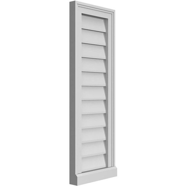 Ekena Millwork Vertical Surface Mount PVC Gable Vent w/ 2"W x 2"H , Brickmould Sill Frame, 12"W x 34"H - GVPVE12X3403SN
