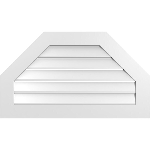 Ekena Millwork Octagonal Top Surface Mount PVC Gable Vent: Functional, w/ 3-1/2"W x 1"P Standard Frame, 38"W x 22"H - GVPOT38X2201SF