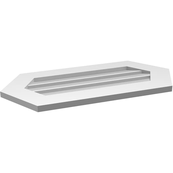 Ekena Millwork Half Round Surface Mount PVC Gable Vent w/ 3-1/2"W x 1"P Standard Frame, 32"W x 16"H - GVPHR32X1601SN