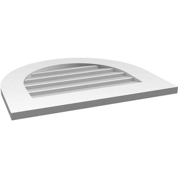 Ekena Millwork Round Top Surface Mount PVC Gable Vent: Non-Functional, w/ 3-1/2"W x 1"P Standard Frame, 24"W x 20"H - GVPRT24X2001SN