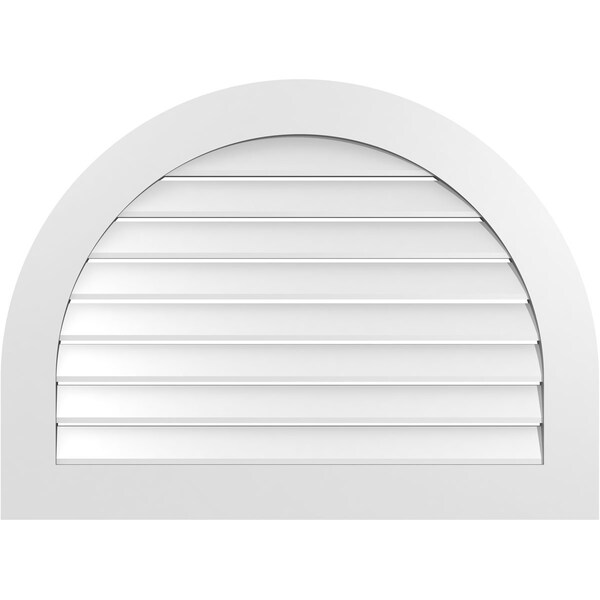 Ekena Millwork Round Top Surface Mount PVC Gable Vent: Functional, w/ 3-1/2"W x 1"P Standard Frame, 38"W x 28"H - GVPRT38X2801SF