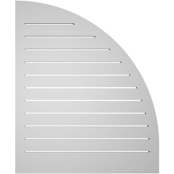 Ekena Millwork Quarter Round Top Left Surface Mount PVC Gable Vent w/ 2"W x 1-1/2"P Brickmould Frame, 30"W x 36"H - GVPQL30X3602SF