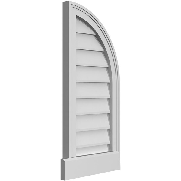 Ekena Millwork Quarter Round Top Right Surface Mount PVC Gable Vent w/ 2"W x 2"P Brickmould Sill Frame, 14"W x 30"H - GVPQR14X3003SN