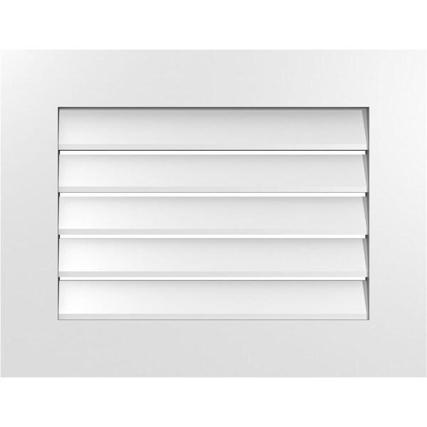 Ekena Millwork Vertical Surface Mount PVC Gable Vent: Functional, w/ 3-1/2"W x 1"P Standard Frame, 26"W x 20"H - GVPVE26X2001SF