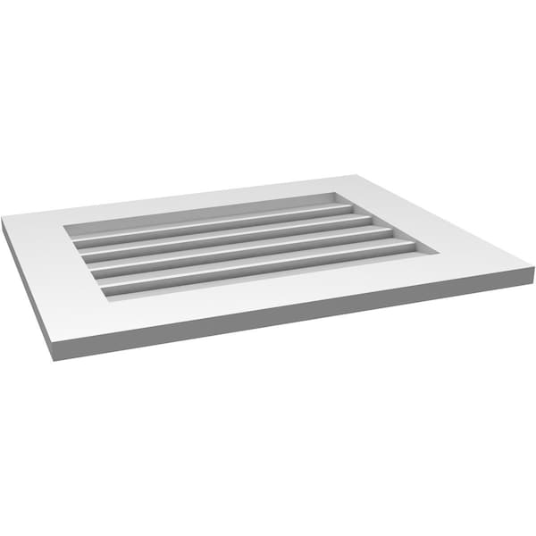 Ekena Millwork Vertical Surface Mount PVC Gable Vent: Functional, w/ 3-1/2"W x 1"P Standard Frame, 26"W x 20"H - GVPVE26X2001SF