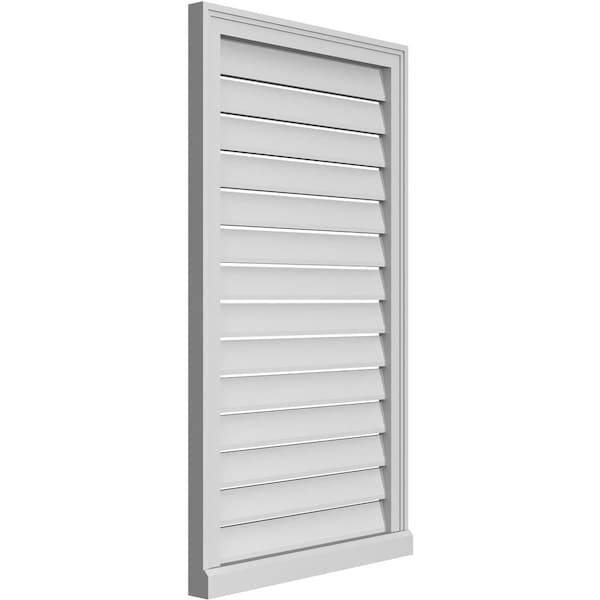 Ekena Millwork Vertical Surface Mount PVC Gable Vent: Functional, w/ 2"W x 2"P Brickmould Sill Frame, 24"W x 42"H - GVPVE24X4203SF