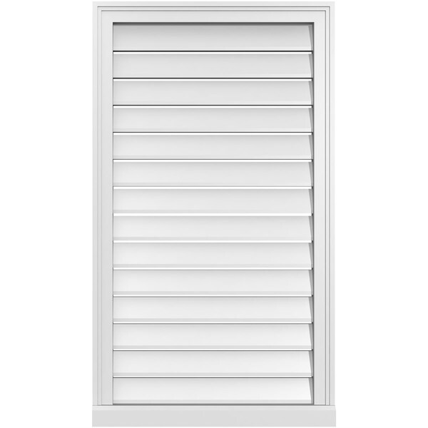 Ekena Millwork Vertical Surface Mount PVC Gable Vent: Functional, w/ 2"W x 2"P Brickmould Sill Frame, 24"W x 42"H - GVPVE24X4203SF