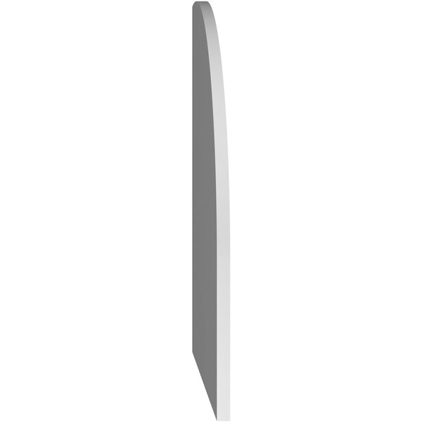 Ekena Millwork Quarter Round Top Left Surface Mount PVC Gable Vent w/ 3-1/2"W x 1"P Standard Frame, 24"W x 36"H - GVPQL24X3601SN
