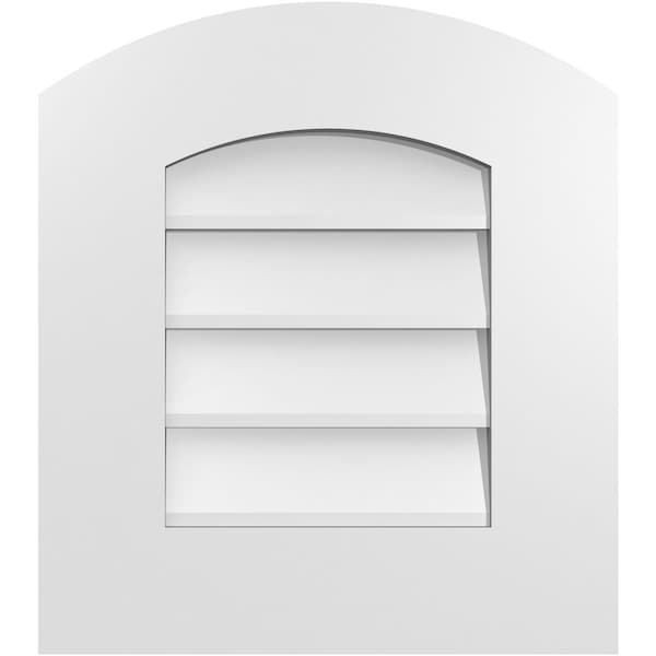 Ekena Millwork Arch Top Surface Mount PVC Gable Vent: Functional, w/ 3-1/2"W x 1"P Standard Frame, 16"W x 18"H - GVPAR16X1801SF