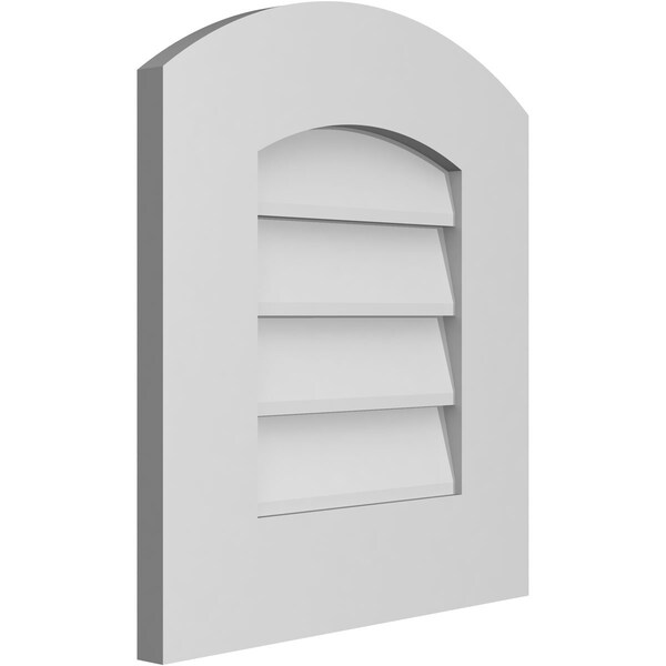 Ekena Millwork Arch Top Surface Mount PVC Gable Vent: Functional, w/ 3-1/2"W x 1"P Standard Frame, 16"W x 18"H - GVPAR16X1801SF