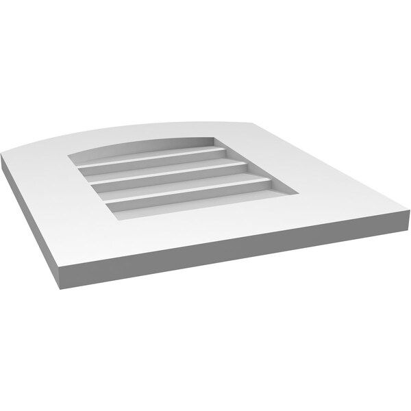 Ekena Millwork Arch Top Surface Mount PVC Gable Vent: Functional, w/ 3-1/2"W x 1"P Standard Frame, 16"W x 18"H - GVPAR16X1801SF
