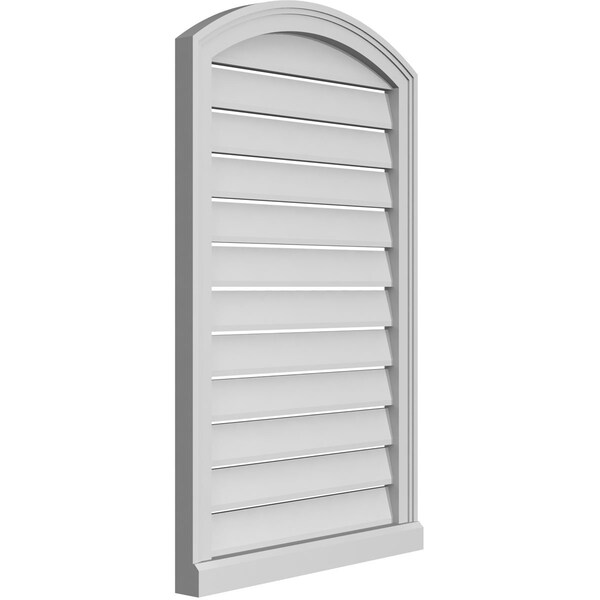 Ekena Millwork Arch Top Surface Mount PVC Gable Vent w/ 2"W x 2"P Brickmould Sill Frame, 24"W x 36"H - GVPAR24X3603SN