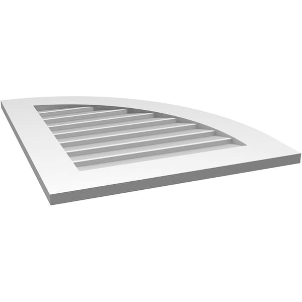 Ekena Millwork Quarter Round Top Right Surface Mount PVC Gable Vent w/ 3-1/2"W x 1"P Standard Frame, 24"W x 28"H - GVPQR24X2801SN