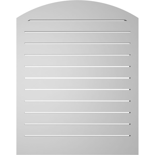 Ekena Millwork Arch Top Surface Mount PVC Gable Vent: Non-Functional, w/2"W x 1-1/2"P Brickmould Frame, 30"W x 36"H - GVPAR30X3602SN