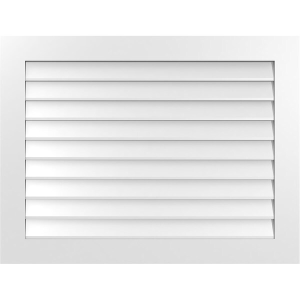 Ekena Millwork Vertical Surface Mount PVC Gable Vent: Non-Functional, w/3-1/2"W x 1"H, Standard Frame, 42"W x 32"H - GVPVE42X3201SN