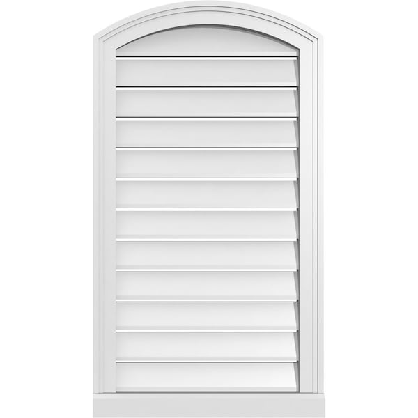 Ekena Millwork Arch Top Surface Mount PVC Gable Vent w/ 2"W x 2"P Brickmould Sill Frame, 20"W x 34"H - GVPAR20X3403SN