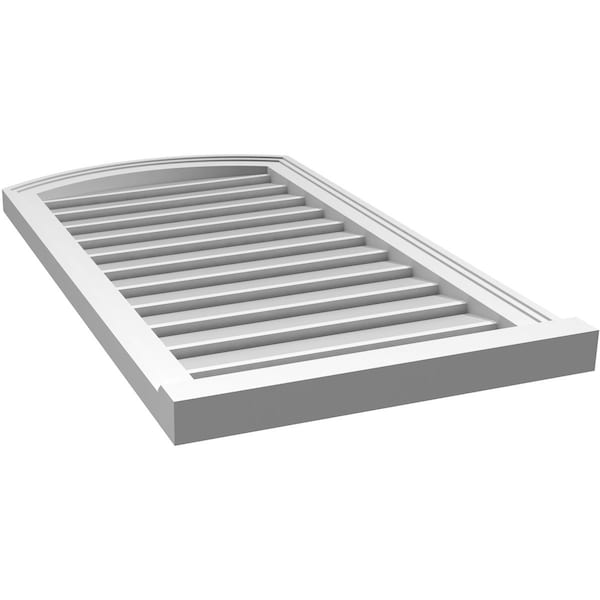 Ekena Millwork Arch Top Surface Mount PVC Gable Vent w/ 2"W x 2"P Brickmould Sill Frame, 20"W x 34"H - GVPAR20X3403SN