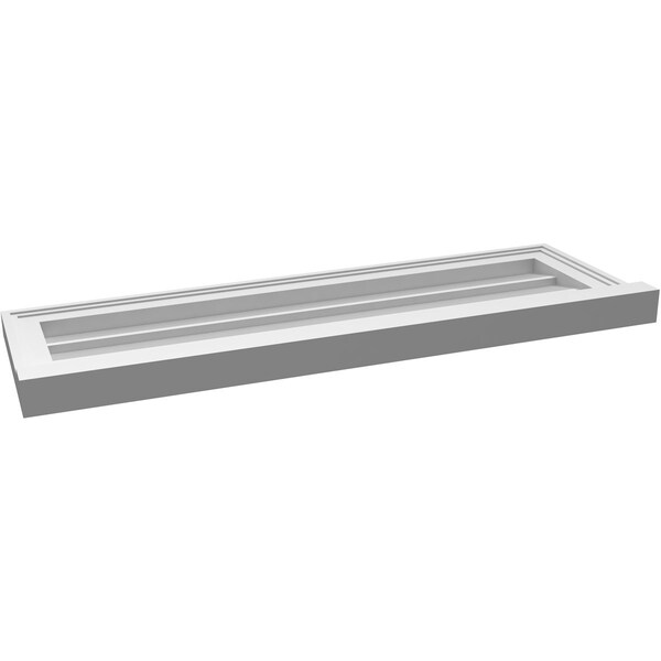 Ekena Millwork Vertical Surface Mount PVC Gable Vent w/ 2"W x 2"H , Brickmould Sill Frame, 36"W x 12"H - GVPVE36X1203SN