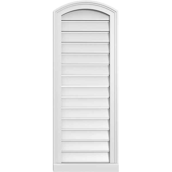 Ekena Millwork Arch Top Surface Mount PVC Gable Vent w/ 2"W x 2"P Brickmould Sill Frame, 16"W x 40"H - GVPAR16X4003SN