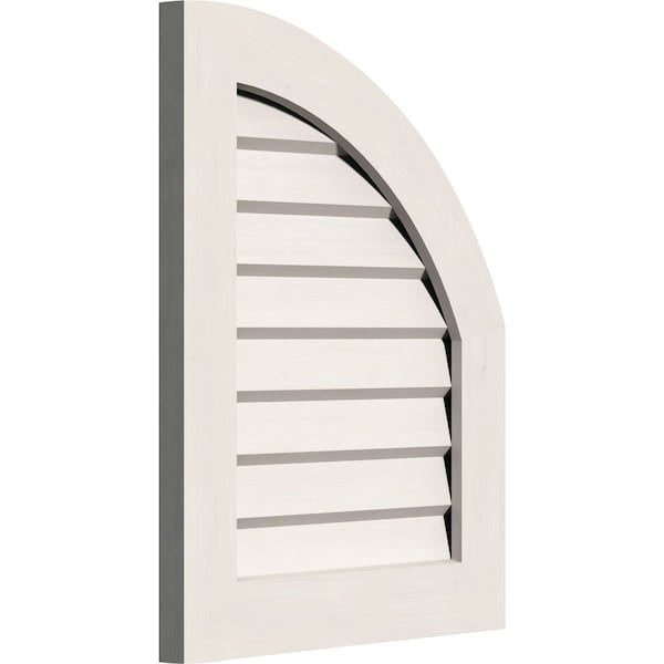 Ekena Millwork Quarter Round Top Right Non-Functional, PVC Gable Vent w/ 1" x 4" Flat Trim Frame, 08"W x 30"H - GVPQR08X3001DUN