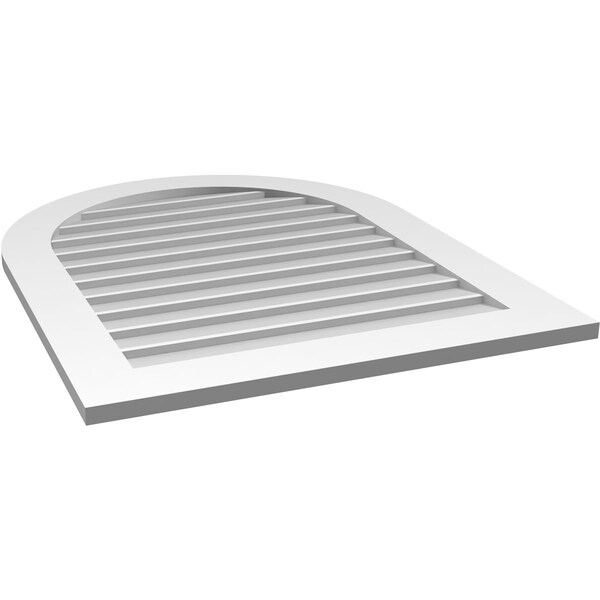 Ekena Millwork Round Top Surface Mount PVC Gable Vent: Non-Functional, w/ 3-1/2"W x 1"P Standard Frame, 30"W x 38"H - GVPRT30X3801SN