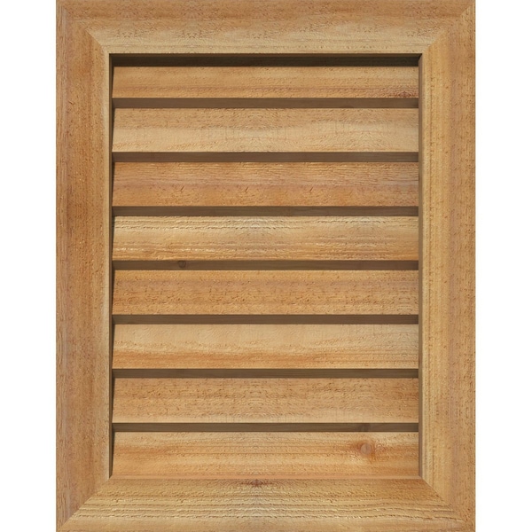 Ekena Millwork Vertical Gable Vent Non-Functional Western Red Cedar Gable Vent w/Decorative Face Frame, 16"W x 20"H - GVWVE16X2002RDUWR
