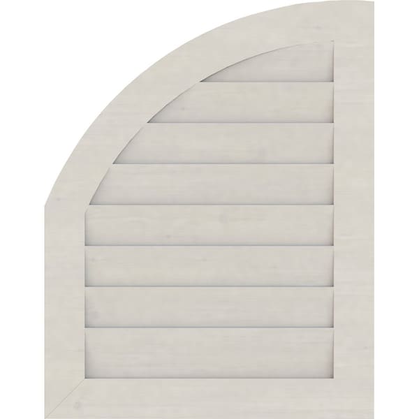 Ekena Millwork Quarter Round Top Right Western Red Cedar Gable Vent w/Decorative Face Frame, 10"W x 32"H - GVWQR10X3202RDPWR