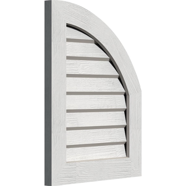 Ekena Millwork Quarter Round Top Right Western Red Cedar Gable Vent w/Decorative Face Frame, 10"W x 32"H - GVWQR10X3202RDPWR