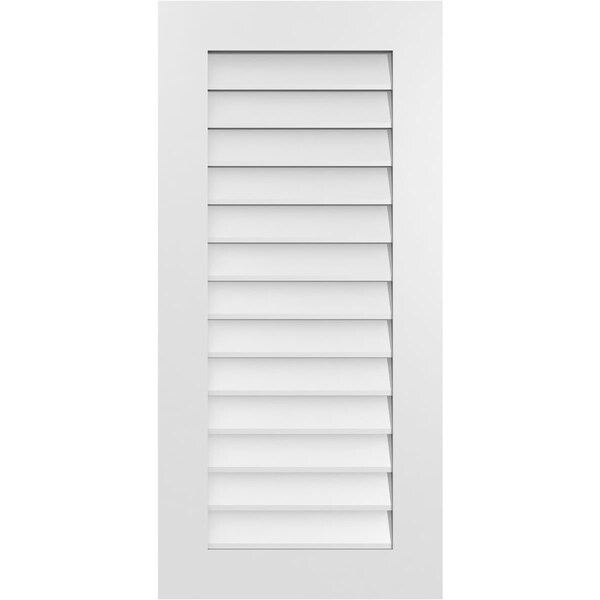 Ekena Millwork Vertical Surface Mount PVC Gable Vent: Non-Functional, w/ 3-1/2"W x 1"P Standard Frame, 20"W x 42"H - GVPVE20X4201SN