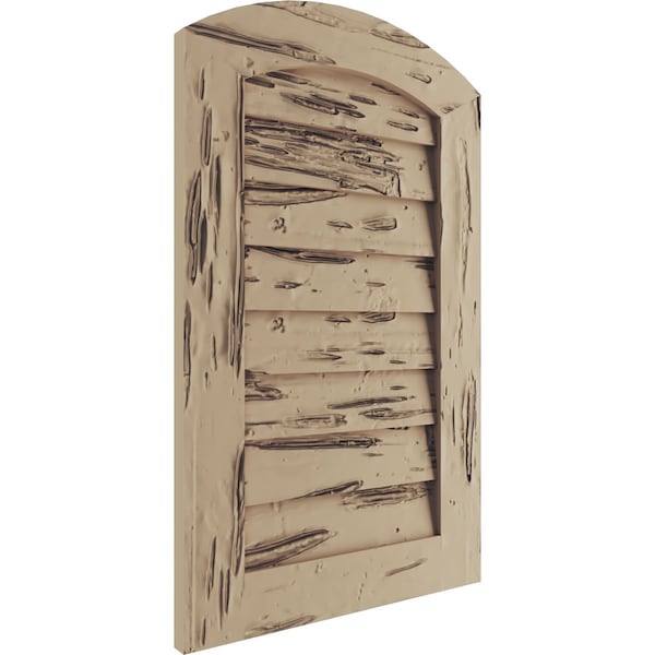 Ekena Millwork Timberthane Pecky Cypress Arch Top Faux Wood Non-Functional Gable Vent, Primed Tan, 26"W x 30"H - GVURAR26X30DPCPR