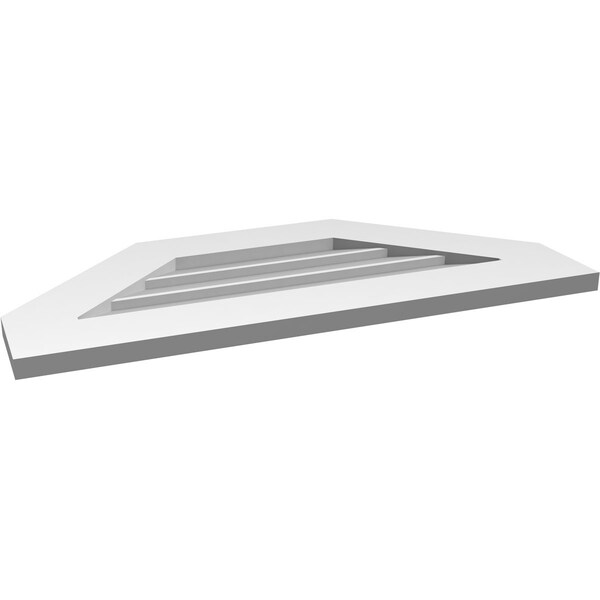 Ekena Millwork Octagonal Top Surface Mount PVC Gable Vent w/ 3-1/2"W x 1"P Standard Frame, 30"W x 14"H - GVPOT30X1401SN
