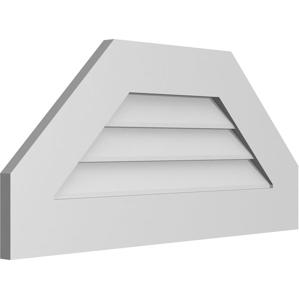 Ekena Millwork Octagonal Top Surface Mount PVC Gable Vent w/ 3-1/2"W x 1"P Standard Frame, 30"W x 14"H - GVPOT30X1401SN