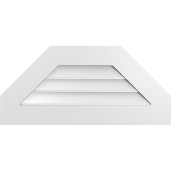 Ekena Millwork Octagonal Top Surface Mount PVC Gable Vent w/ 3-1/2"W x 1"P Standard Frame, 30"W x 14"H - GVPOT30X1401SN